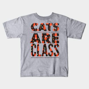 Modern Red Cat Design. Typographic modern cat art Kids T-Shirt